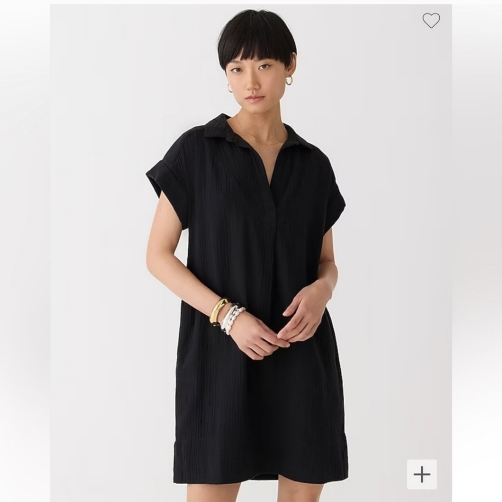 J Crew Re-Imagined black gauzy cotton mini dress